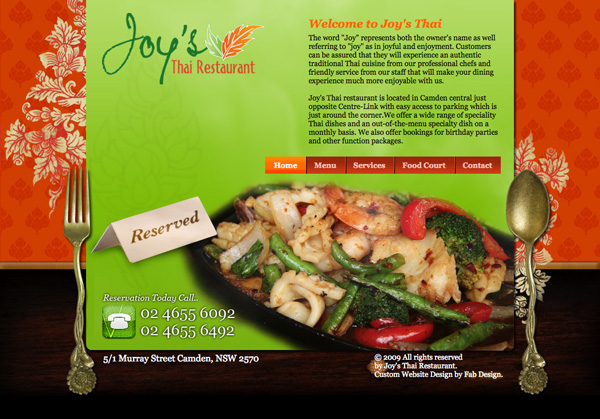 Joy's Thai Restaurant by Fab Web Design