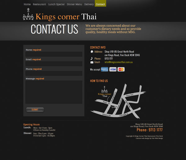 Kings Corner Thai by Fab Web Design