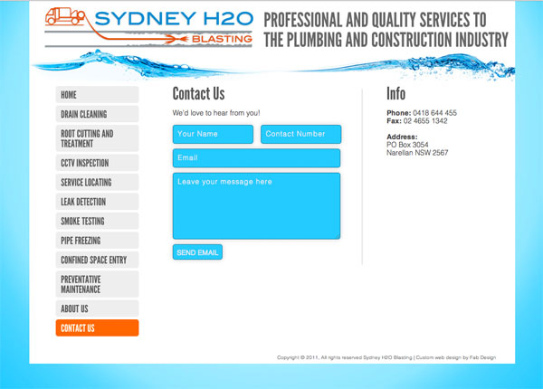 Sydney H2O Blasting by Fab Web Design