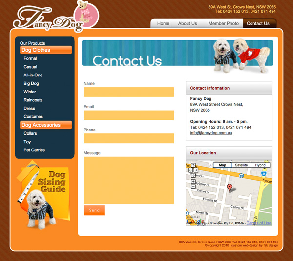 Fancy Dog Shop by Fab Web Design
