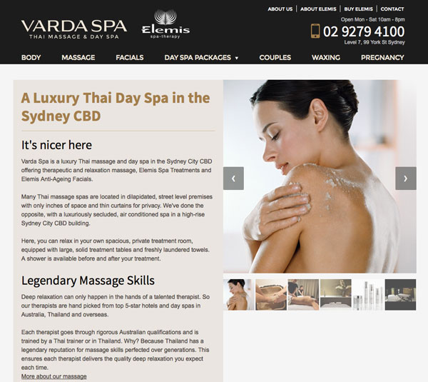 Varda Spa - Luxury Thai Day Spa CBD by Fab Web Design