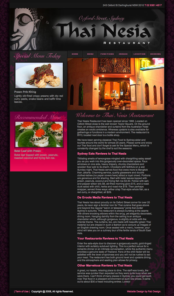 Thai Nesia Restaurant by Fab Web Design