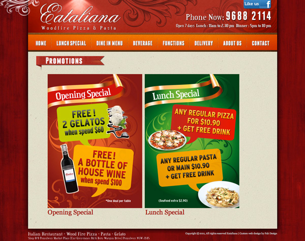 Eataliana Italian Restaurant by Fab Web Design